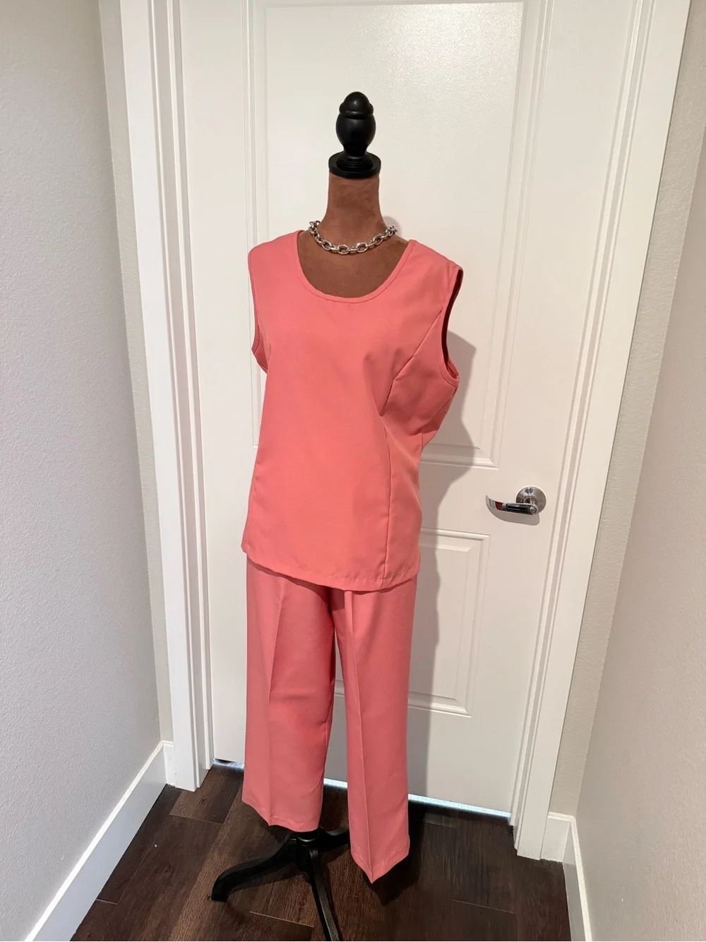 Vintage Coral Pink 2PC Lounge Set LP | Matching Resortwear Set